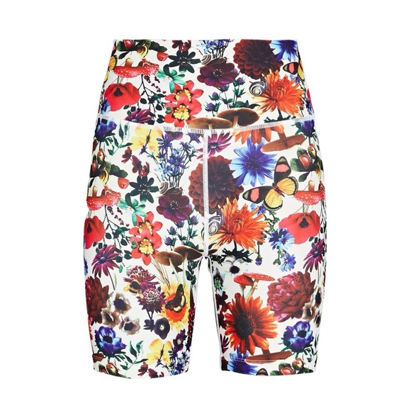 Splits 59 Floral Legging Shorts Size Large Color White Red - Picture 4 of 7